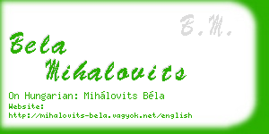 bela mihalovits business card