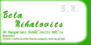 bela mihalovits business card